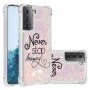 Samsung Galaxy S21 Plus läpinäkyvä flamingo suojakuori.