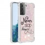 Samsung Galaxy S21 Plus läpinäkyvä flamingo suojakuori.