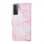 Samsung Galaxy S21 vaaleanpunainen marmori suojakotelo