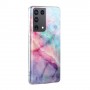Samsung Galaxy S21 Ultra värikäs tie-dye marmori suojakuori.