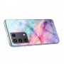 Samsung Galaxy S21 Ultra värikäs tie-dye marmori suojakuori.