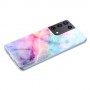 Samsung Galaxy S21 Ultra värikäs tie-dye marmori suojakuori.