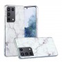 Samsung Galaxy S21 Ultra valkoinen marmori suojakuori.