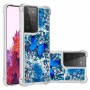 Samsung Galaxy S21 Ultra glitter hile sininen perhonen suojakuori