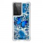 Samsung Galaxy S21 Ultra glitter hile sininen perhonen suojakuori
