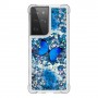 Samsung Galaxy S21 Ultra glitter hile sininen perhonen suojakuori