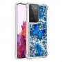 Samsung Galaxy S21 Ultra glitter hile sininen perhonen suojakuori