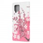 Samsung Galaxy A12 vaaleanpunaiset kukat suojakotelo