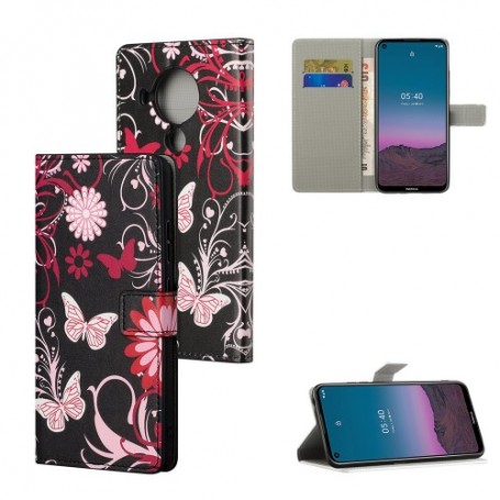 Nokia 5.4 kukkia ja perhosia suojakotelo