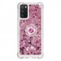 Samsung Galaxy A02s glitter hile pinkki sormuspidike suojakuori.