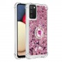 Samsung Galaxy A02s glitter hile pinkki sormuspidike suojakuori.
