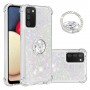 Samsung Galaxy A02s glitter hile hopea sormuspidike suojakuori.