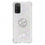 Samsung Galaxy A02s glitter hile hopea sormuspidike suojakuori.