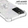 Samsung Galaxy A02s glitter hile hopea sormuspidike suojakuori.