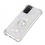 Samsung Galaxy A02s glitter hile hopea sormuspidike suojakuori.