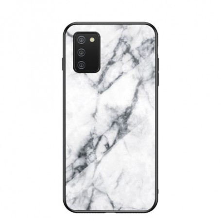 Samsung Galaxy A02s valkoinen marmori suojakuori.