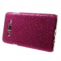 Galaxy A3 hot pink glitter suojakuori.