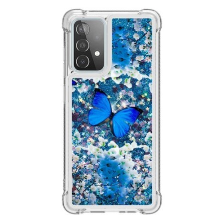 Samsung Galaxy A52 / A52 5G glitter hile sininen perhonen suojakuori – minimalistinen mutta tehokas suoja