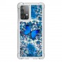 Samsung Galaxy A52 / A52 5G glitter hile sininen perhonen suojakuori