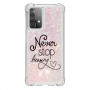Samsung Galaxy A52 / A52 5G glitter hile never stop dreaming suojakuori – istuu täydellisesti puhelimen muotoihin