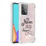Samsung Galaxy A52 / A52 5G glitter hile never stop dreaming suojakuori – kaunis kuori esillä tuotekuvassa
