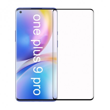 OnePlus 9 Pro kirkas mustareunuksinen panssarilasi.