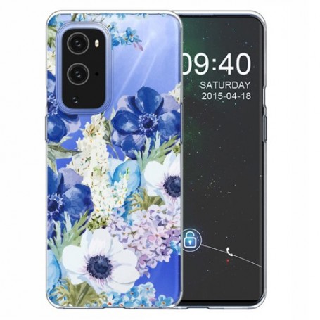 OnePlus 9 Pro läpinäkyvä kukat suojakuori.