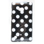 Lumia 720 polka dot suojakuori musta tausta valkoisia täpliä.