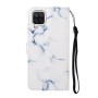 Samsung Galaxy A12 valkoinen marmori suojakotelo – lompakkokotelo tyylikkäästi esillä