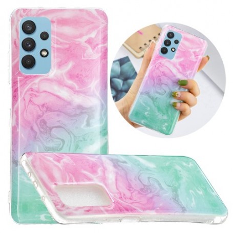 Samsung Galaxy A32 5G värikäs tie-dye marmori suojakuori.