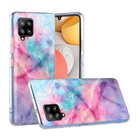 Samsung Galaxy A42 5G värikäs tie-dye marmori suojakuori.