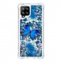 Samsung Galaxy A42 5G glitter hile sininen perhonen suojakuori