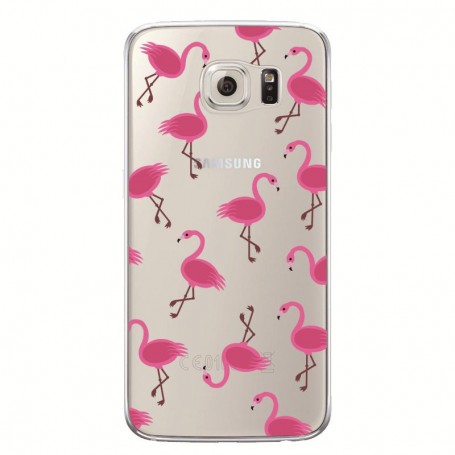 Samsung Galaxy S7 pinkit flamingot silikonisuojus.