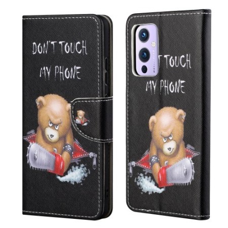 OnePlus 9 Pro vihainen nalle suojakotelo – kannellinen puhelinlompakko tuotekuvassa