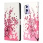 OnePlus 9 Pro vaaleanpunaiset kukat suojakotelo