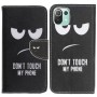 Xiaomi Mi 11 Lite do not touch my phone suojakotelo – kannellinen puhelinlompakko tuotekuvassa