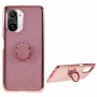 Xiaomi Mi 11i ruusukulta glitter sormuspidike suojakuori.
