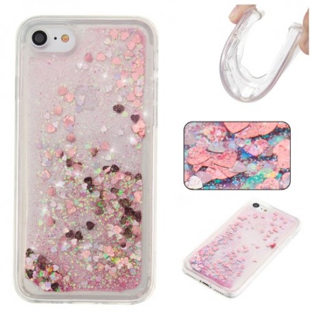 iPhone 6/6s/7/8/SE 2020 pinkki glitter hile suojakuori