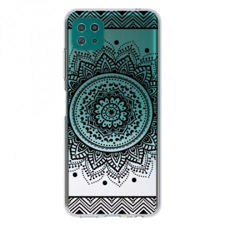 Samsung Galaxy A22 5G läpinäkyvä mandala suojakuori