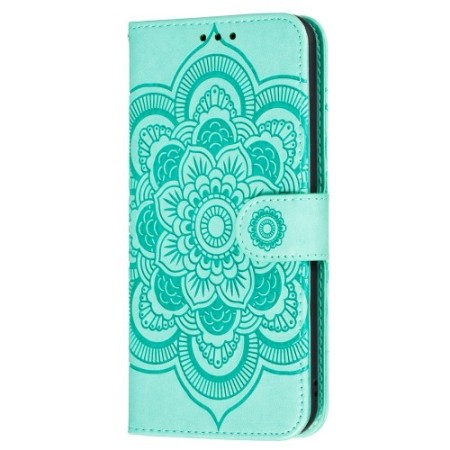 Samsung Galaxy A22 5G mintunvihreä kukka suojakotelo – monipuolinen suojakotelo korttitaskuilla