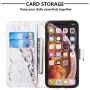 iPhone X / Xs  valkoinen marmori suojakotelo – lompakkomallinen avattava kannellinen suojakotelo