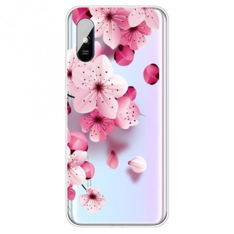 Xiaomi Redmi 9A läpinäkyvä kukat suojakuori.