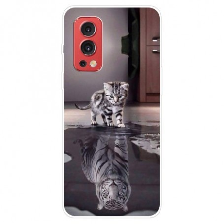 OnePlus Nord 2 kissa ja tiikeri suojakuori.