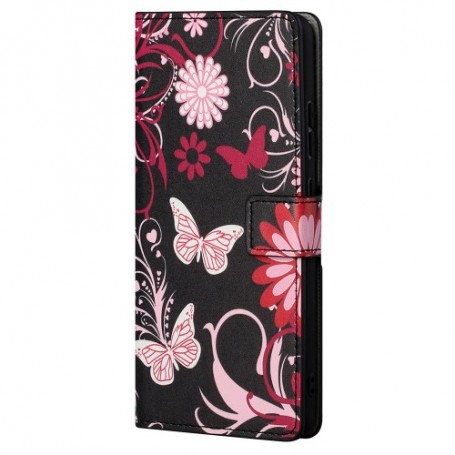 OnePlus Nord CE 5G kukkia ja perhosia suojakotelo