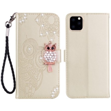 iPhone 13/14 kullanvärinen pöllö suojakotelo – lompakkokotelo tyylikkäästi esillä