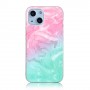 iPhone 13/14 värikäs tie-dye marmori suojakuori.
