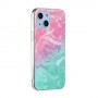 iPhone 13/14 värikäs tie-dye marmori suojakuori.