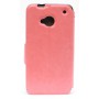 HTC One vaaleanpunainen kansikotelo.