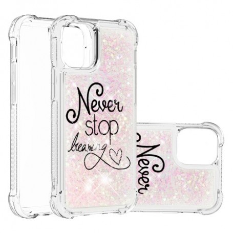 iPhone 13 mini läpinäkyvä flamingo suojakuori.