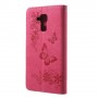 Huawei Honor 7 Lite pinkki perhoset puhelinlompakko